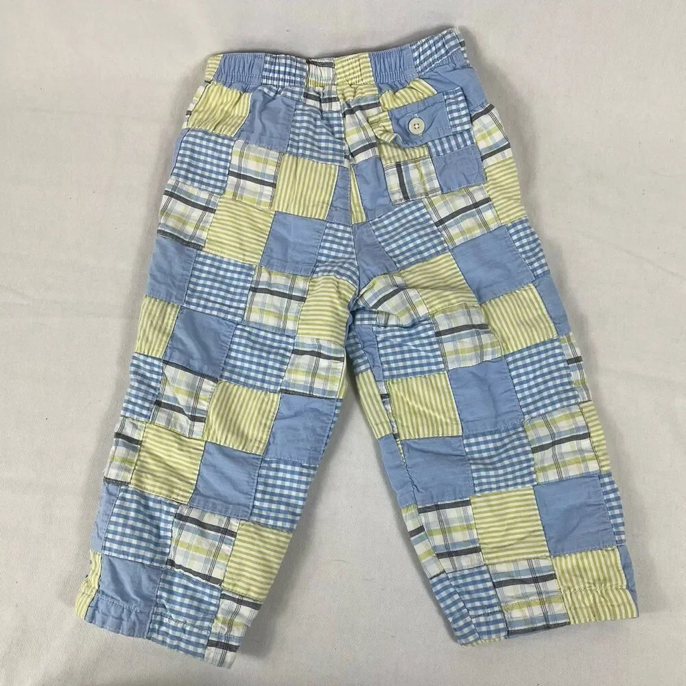 VTG Y2K Boys Patchwork Pants & Sweater Vest Dressy Outfit Spring 18-24 Baby Gap